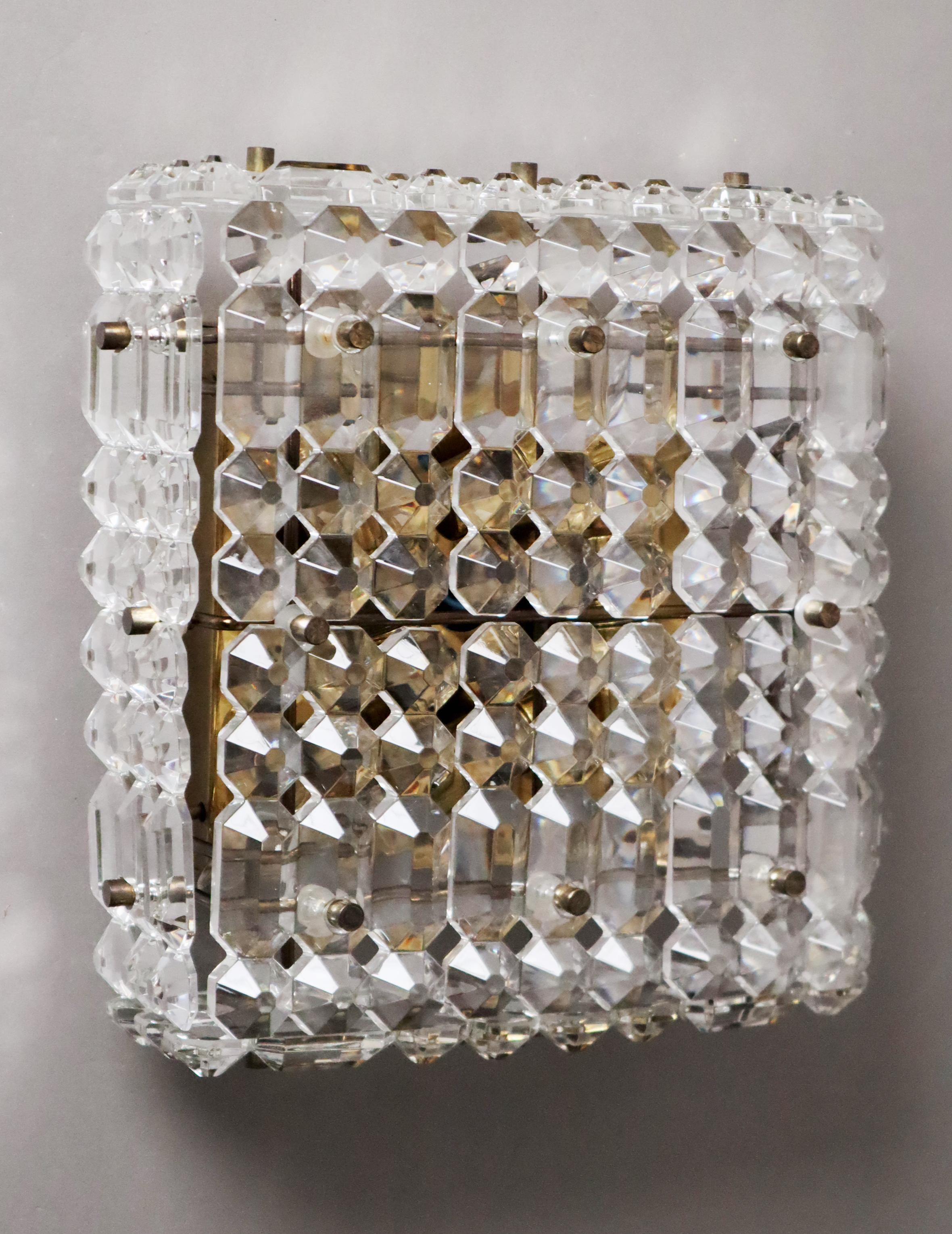Cristal de plomb Kinkeldey étincelant et doré  Encastré de fenêtre , Allemagne 1970 en vente 7