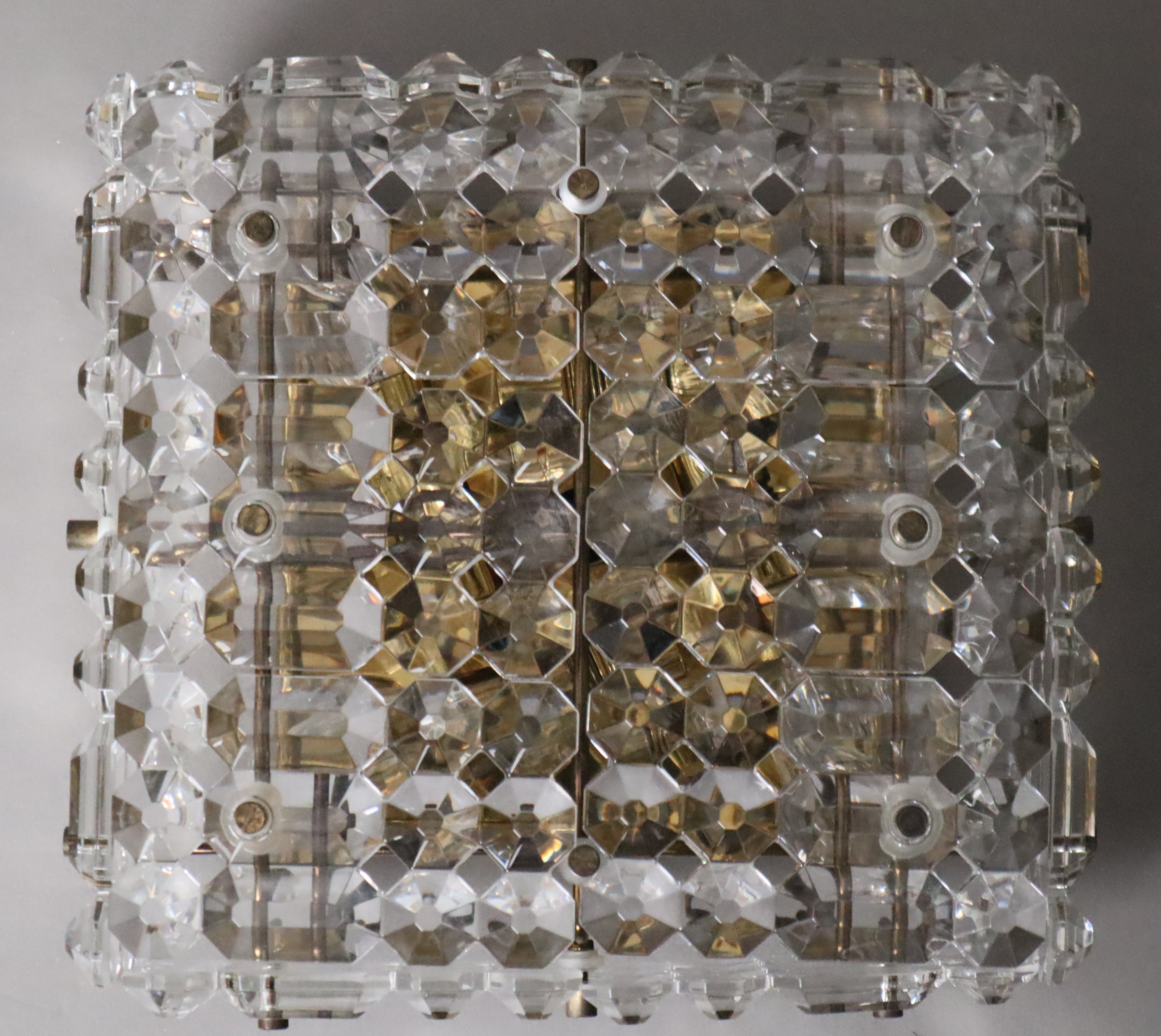 Allemand Cristal de plomb Kinkeldey étincelant et doré  Encastré de fenêtre , Allemagne 1970 en vente