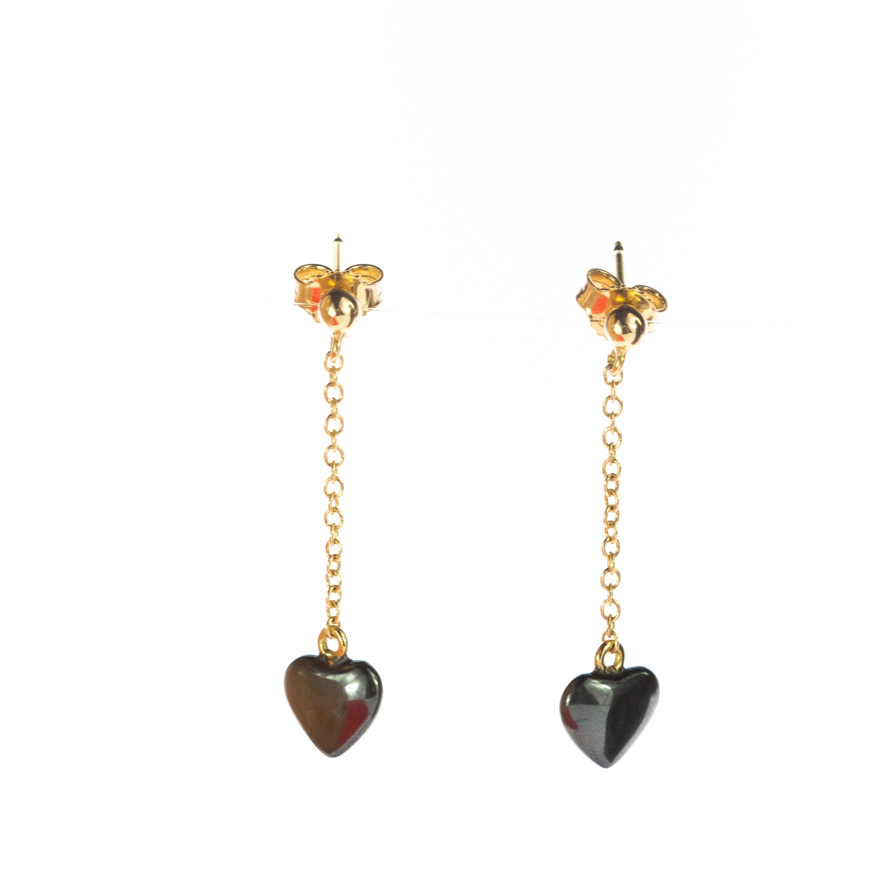 chain heart earrings