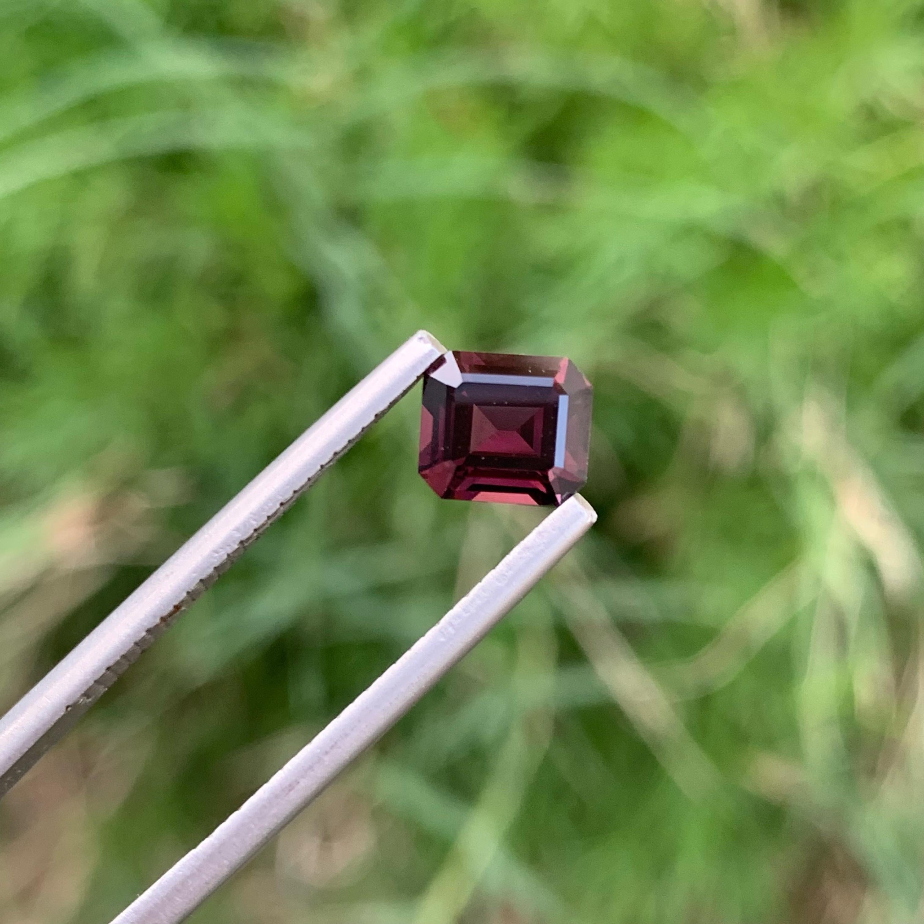 Weight 1.35 carats 
Dimensions 6.6 x 5.8 x 3.9 mm
Treatment None 
Origin Burma 
Clarity VVS (Very, Very Slightly Included)
Shape Octagon 
Cut Emerald 


Discover the allure of a scintillating Hot Purplish Burmese Spinel, a rare and captivating