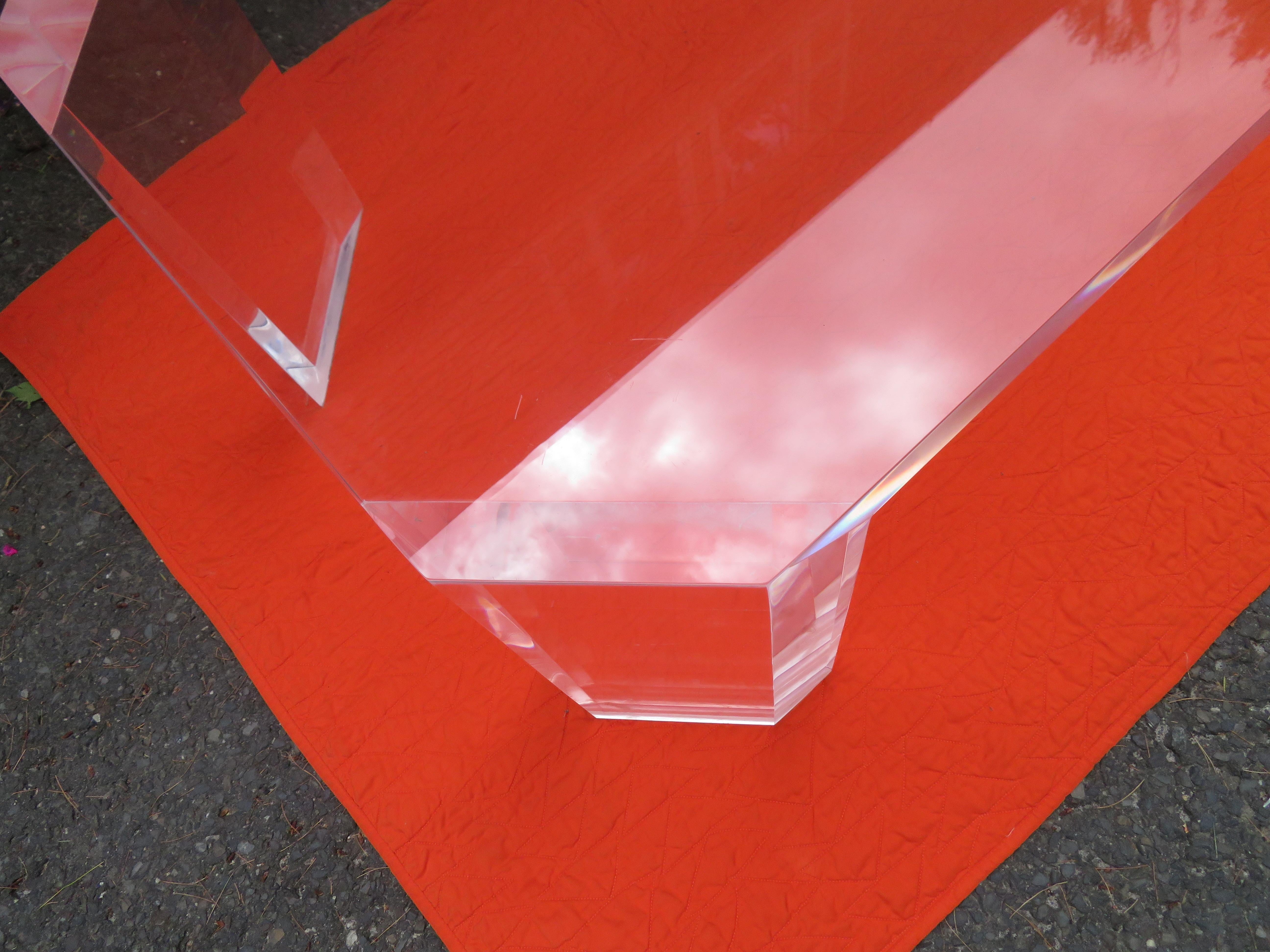 American Sparkling Lucite Coffee Table by Charles Hollis Jones 