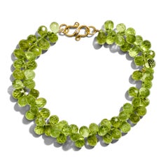 Bracelet étincelant péridot diamant en or 18K