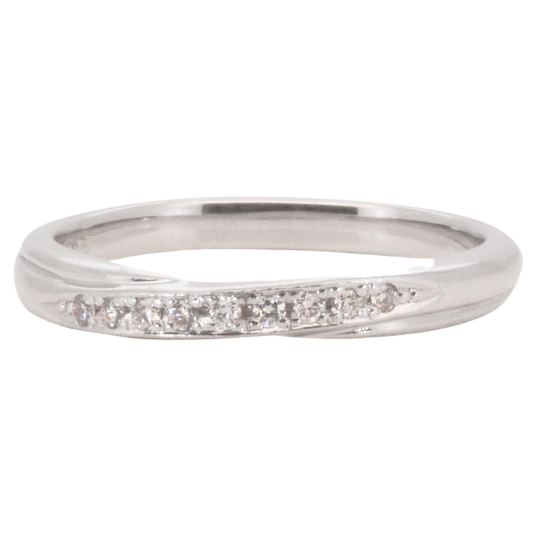 Sparkling Platinum Pave Ring with 0.15 Carat Natural Diamonds For Sale