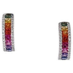 Sparkling Rainbow Sapphire Multi Color Earrings
