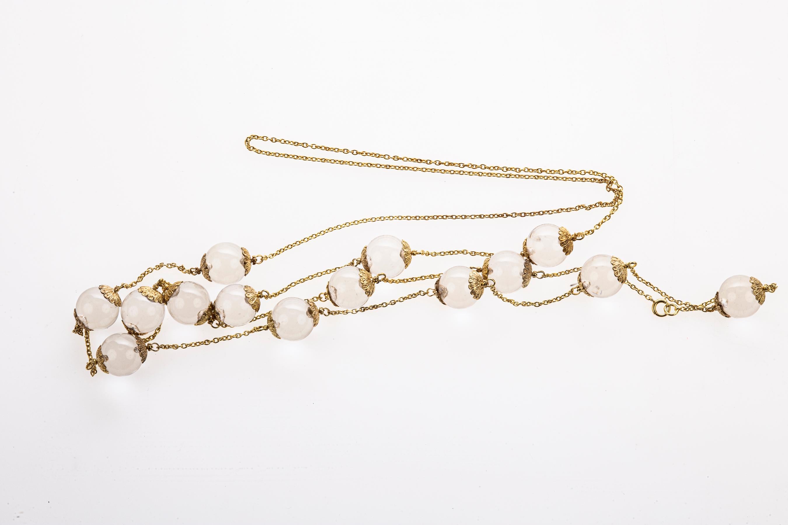 Collana con pozze di luce di cristallo di rocca scintillante In condizioni ottime in vendita a Stamford, CT