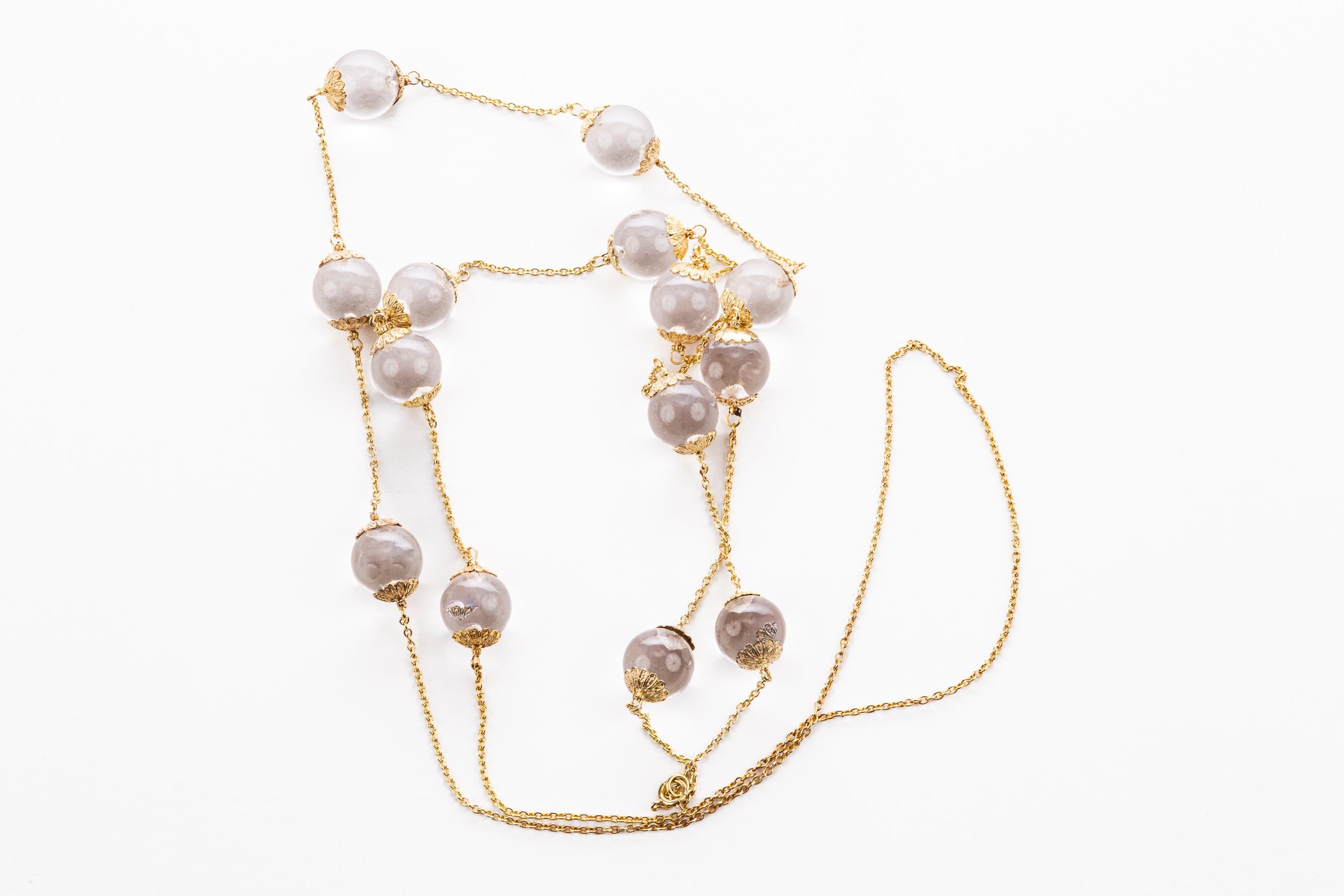 Collana con pozze di luce di cristallo di rocca scintillante in vendita 2