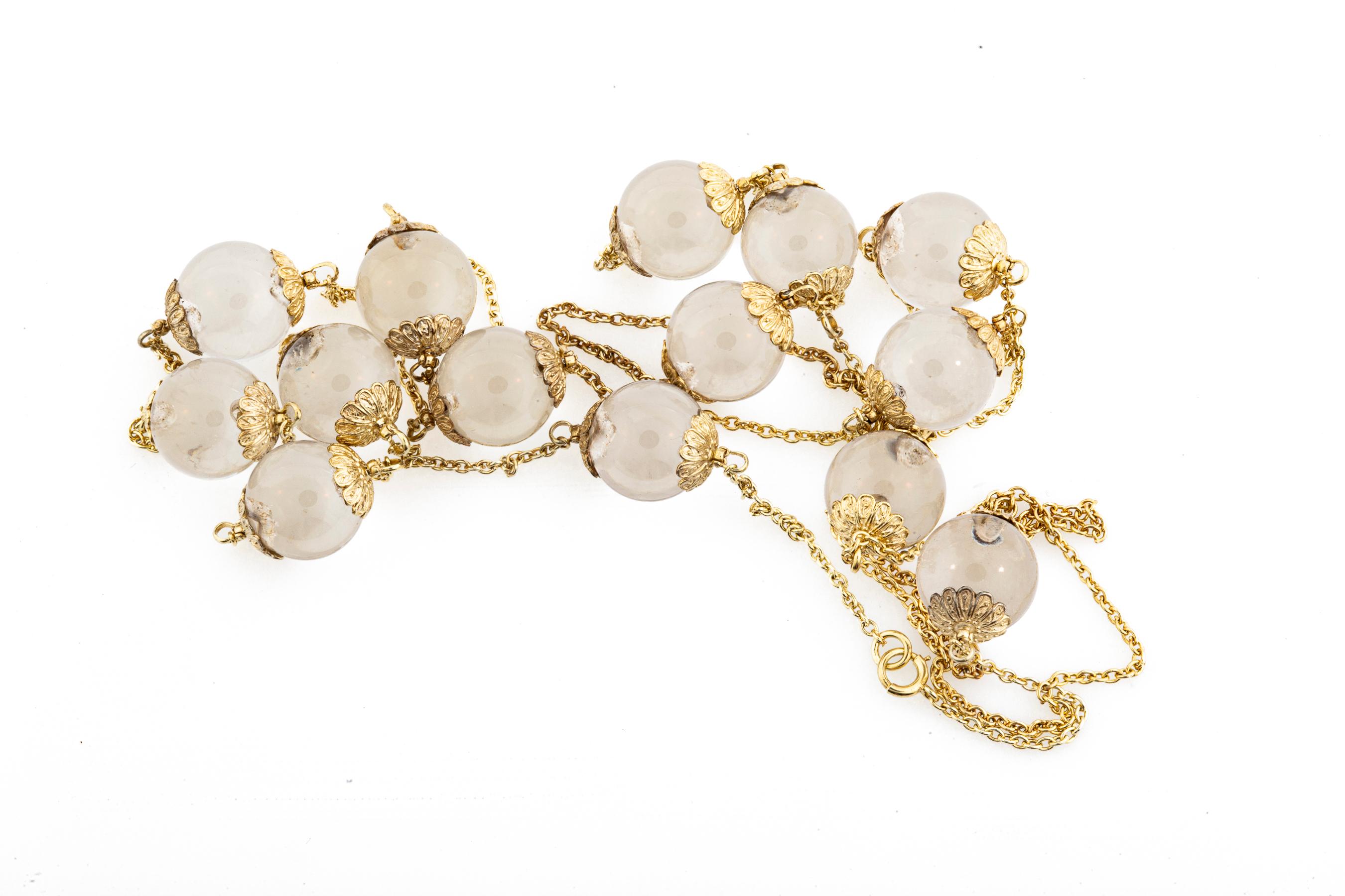 Collana con pozze di luce di cristallo di rocca scintillante in vendita 3