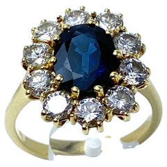 Sparkling Sapphire and Diamonds Ring