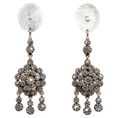 Sparkling Silver and Glass South Indian Drop Earrings by Jewels of Santa Fe