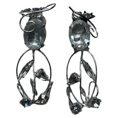 Orecchini a clip in argento scintillante con accenti di cristallo di Daniel Swarovski