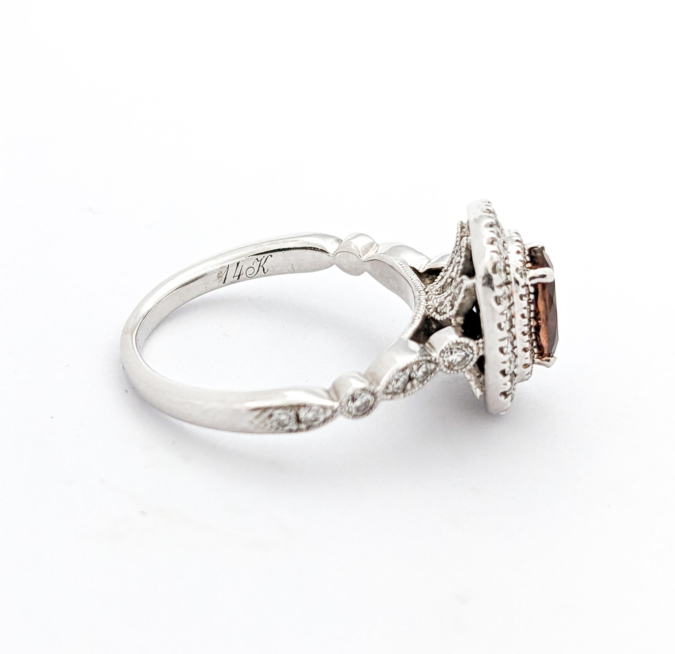 Sparkling Tourmaline & Diamond Dress Ring For Sale 2