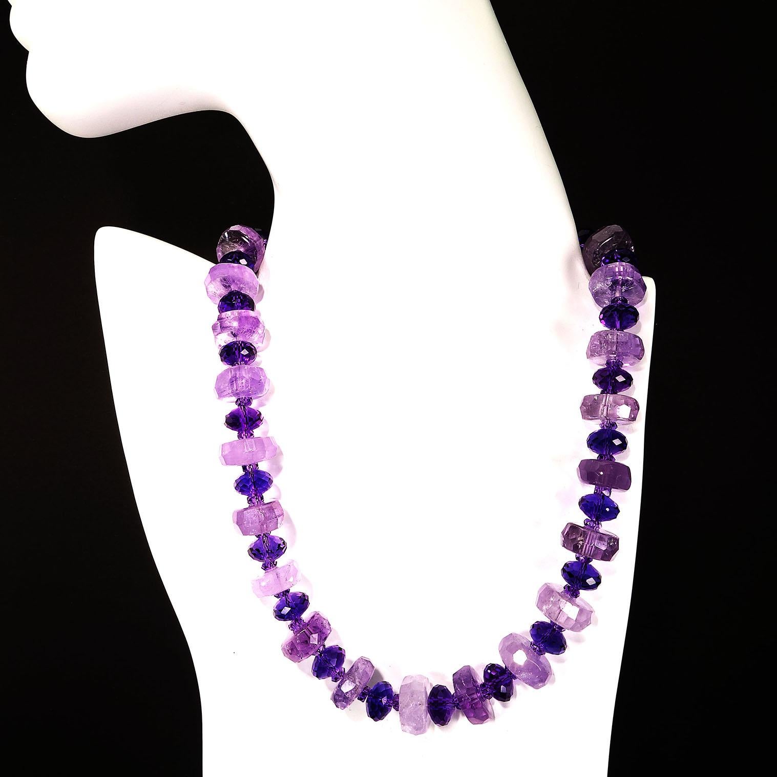Gemjunky Sparkling Two tone Amethyst and Amethyst Choker Necklace  In New Condition For Sale In Raleigh, NC