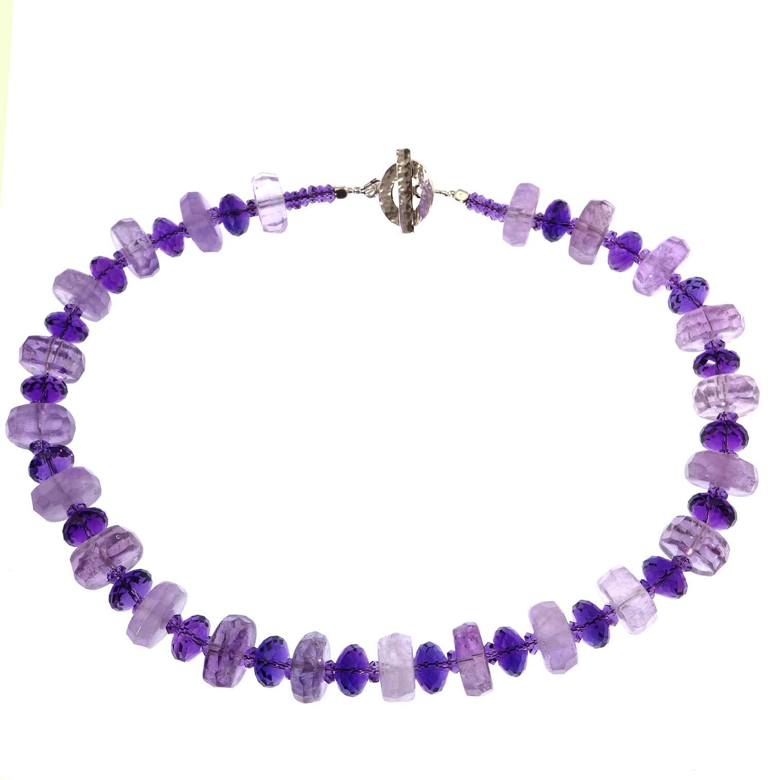 Gemjunky Sparkling Two tone Amethyst and Amethyst Choker Necklace  For Sale 1