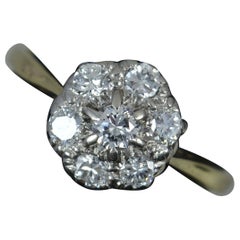 Sparkly Cluster-Ring aus 18 Karat Gold und Platin mit 0,5 Karat Diamant