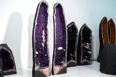 Sparkly 4.7 Ft Pair of Amethyst Cathedral Geodes with High-Grade Purple Amethyst