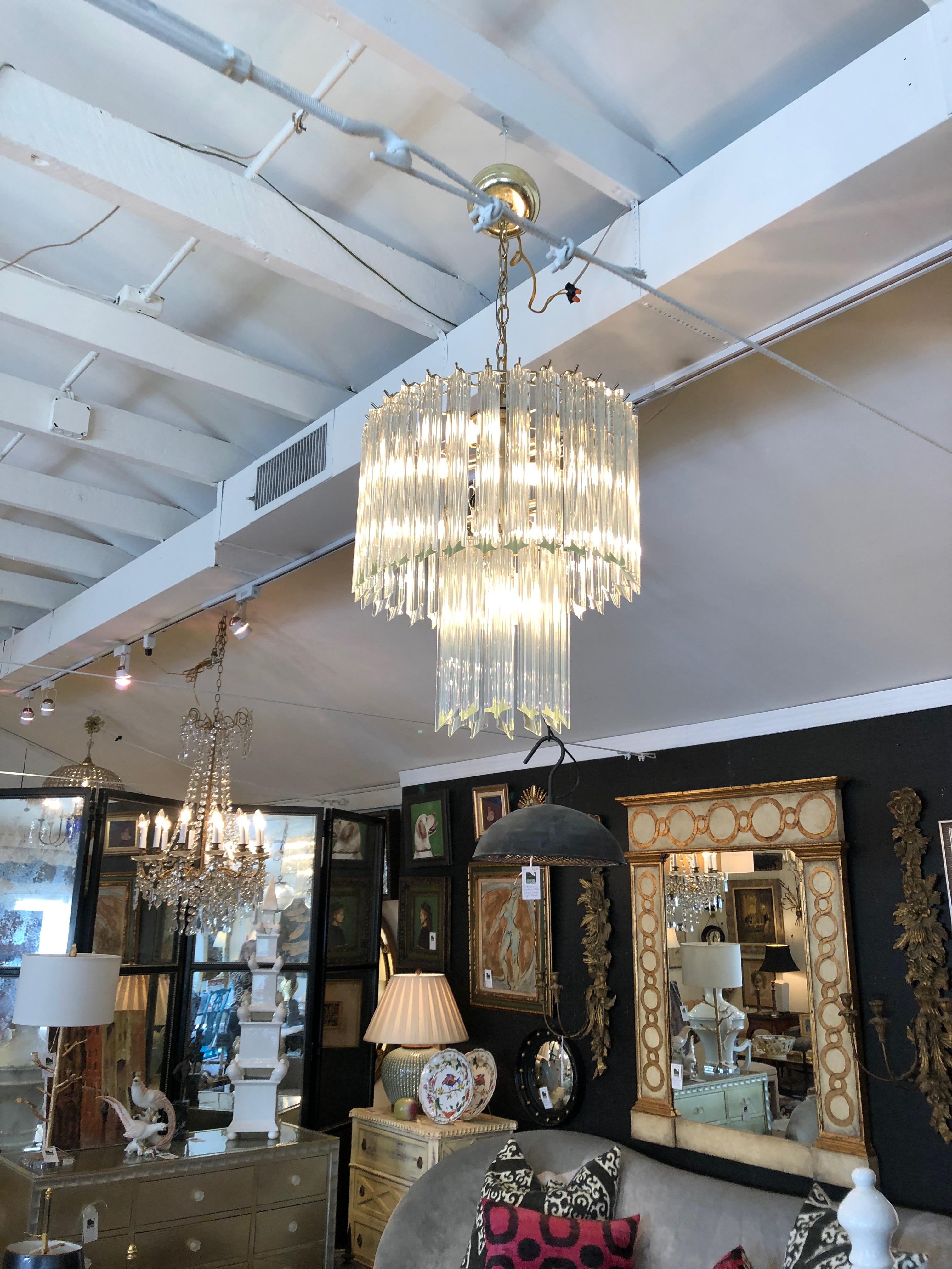 Sparkly and Chic Venini Style Mid-Century Modern Chandelier by Camer For Sale 1
