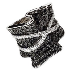 AJD Sparkly Black and White Dinner Ring