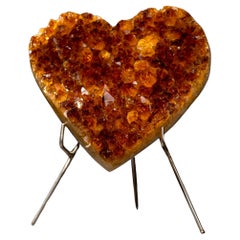 Corazón brillante de citrino naranja de Madeira, esculpido a partir de un citrino de grado AAA