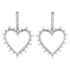 Sparkly Heart Diamond Earrings