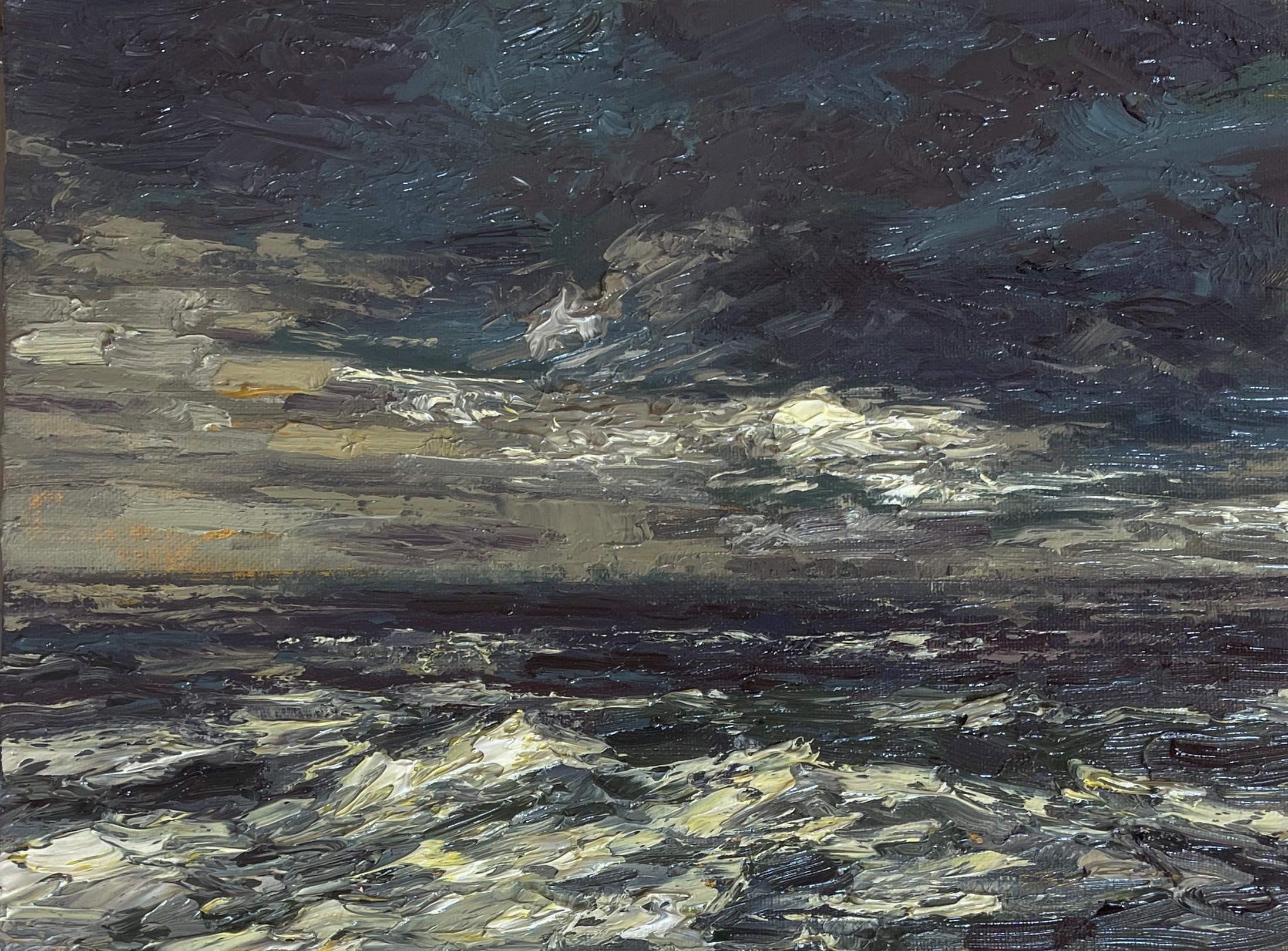 "Playa de California" por Sparky LeBold, pintura al óleo del Océano Pacífico