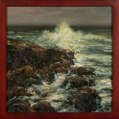 "Cascais" - Impressionist Ocean and Skyscape, Oil Painting on Canvas