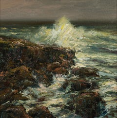"Cascais" - Impressionist Ocean and Skyscape, Oil Painting on Canvas