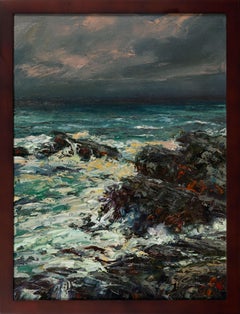"Coast Storm" - Impressionist Ocean and Skyscape, Oil Painting on Canvas
