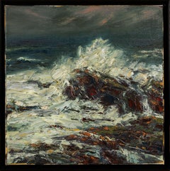 "Coastal Cascais" - Impressionist Ocean and Skyscape, Oil Painting on Canvas