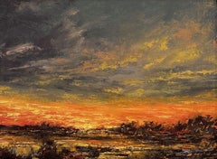"Marsh Lands, " Colorado Sunset, Landscape Oil Painting by Sparky LeBold