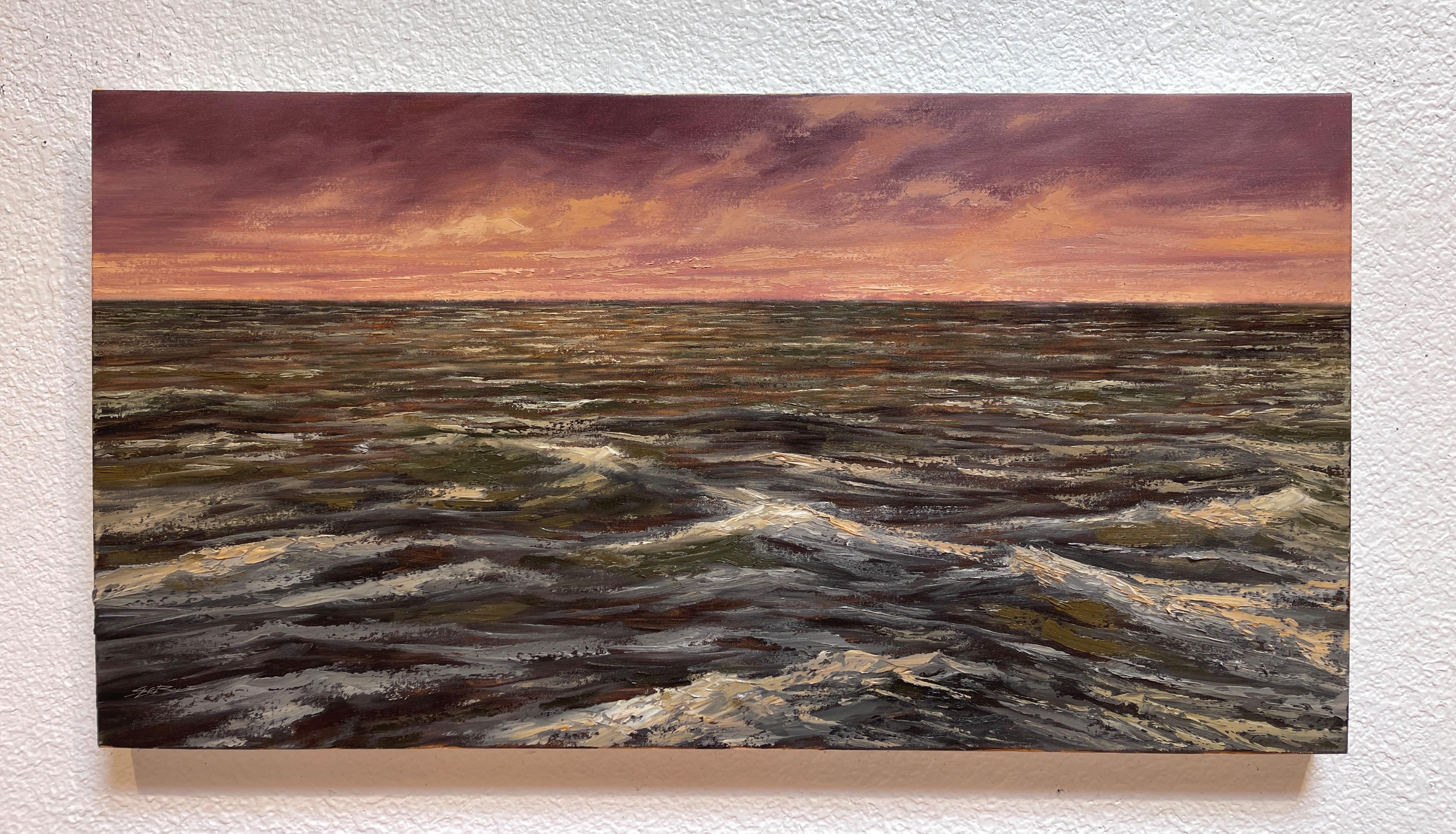 „Sailing West“, Portugal Ocean Waves, Ölgemälde von Sparky LeBold im Angebot 1