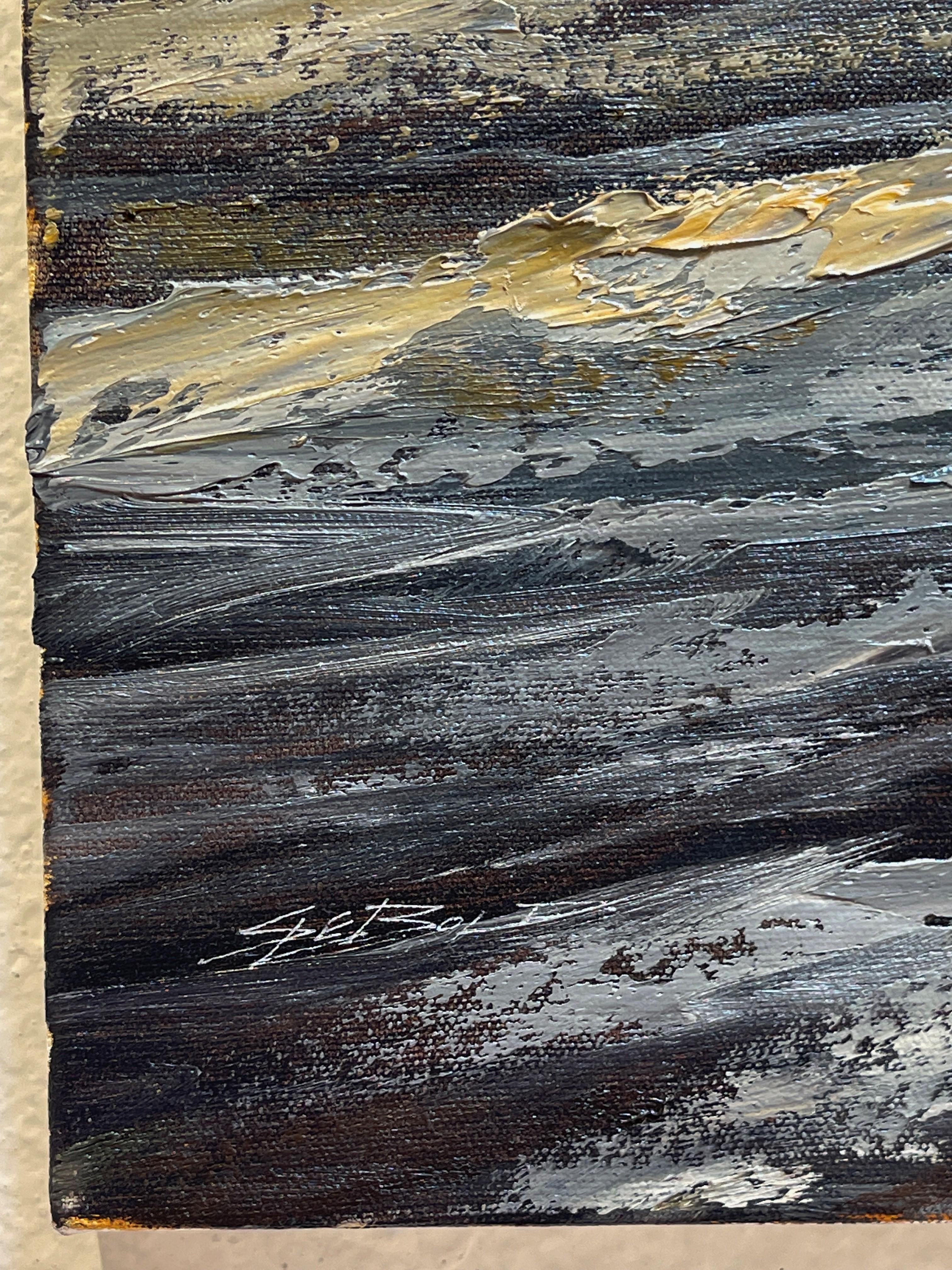 „Sailing West“, Portugal Ocean Waves, Ölgemälde von Sparky LeBold im Angebot 3