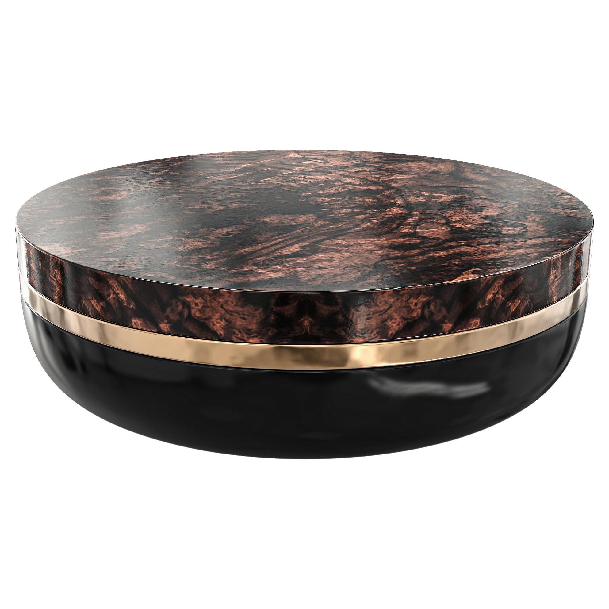 Mesa de centro "Gorrión" de bronce y acero inoxidable, hecha a mano, Estambul