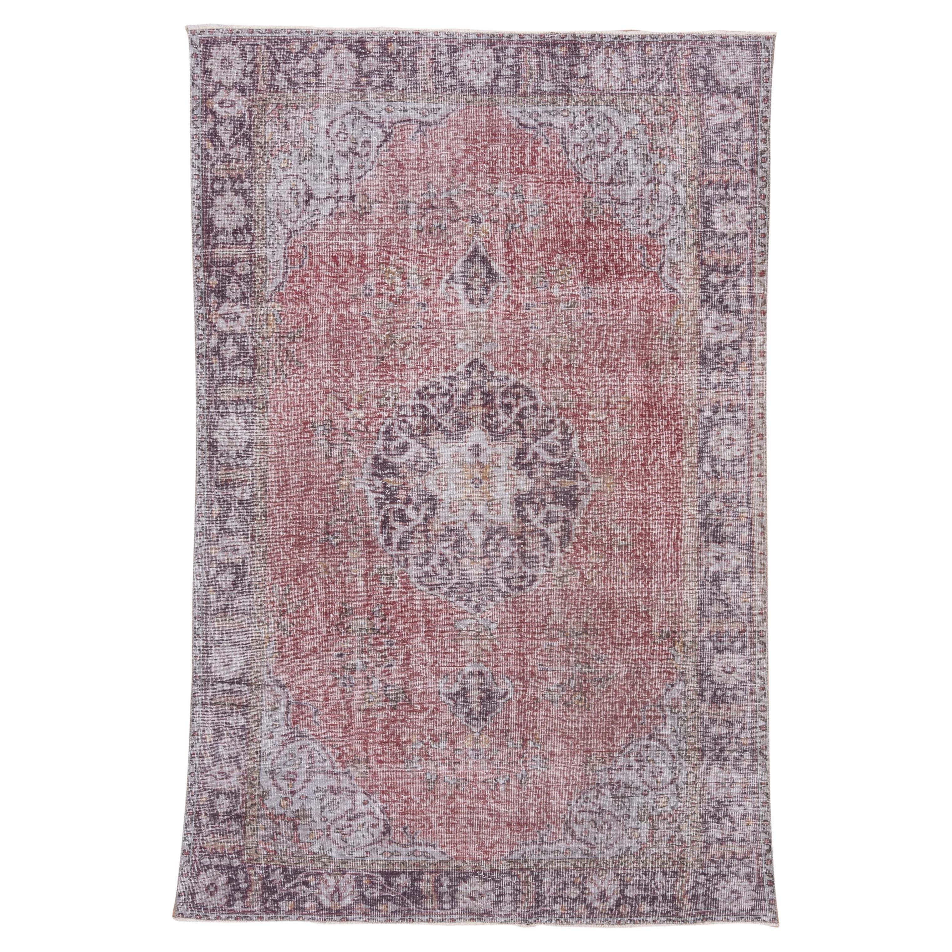 Sparta Rug Turkish Antique - Faded Smoked Purple For Sale