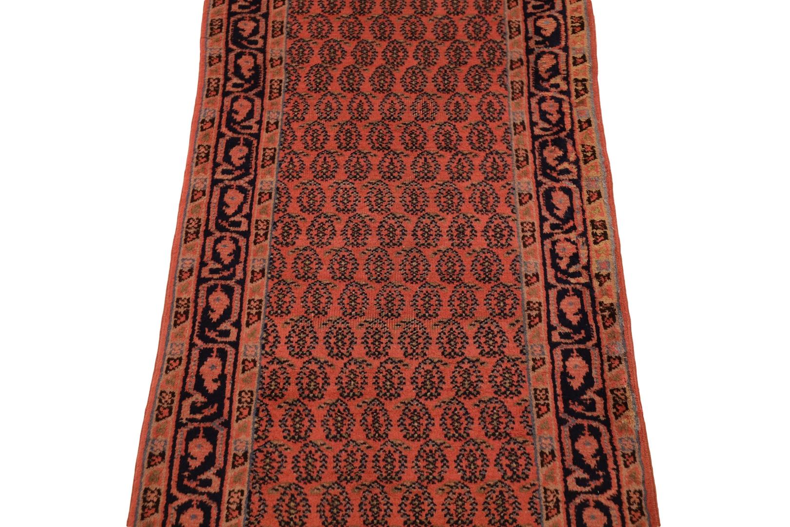 Noué à la main Tapis de couloir Sparta semi-ancien - 2'6