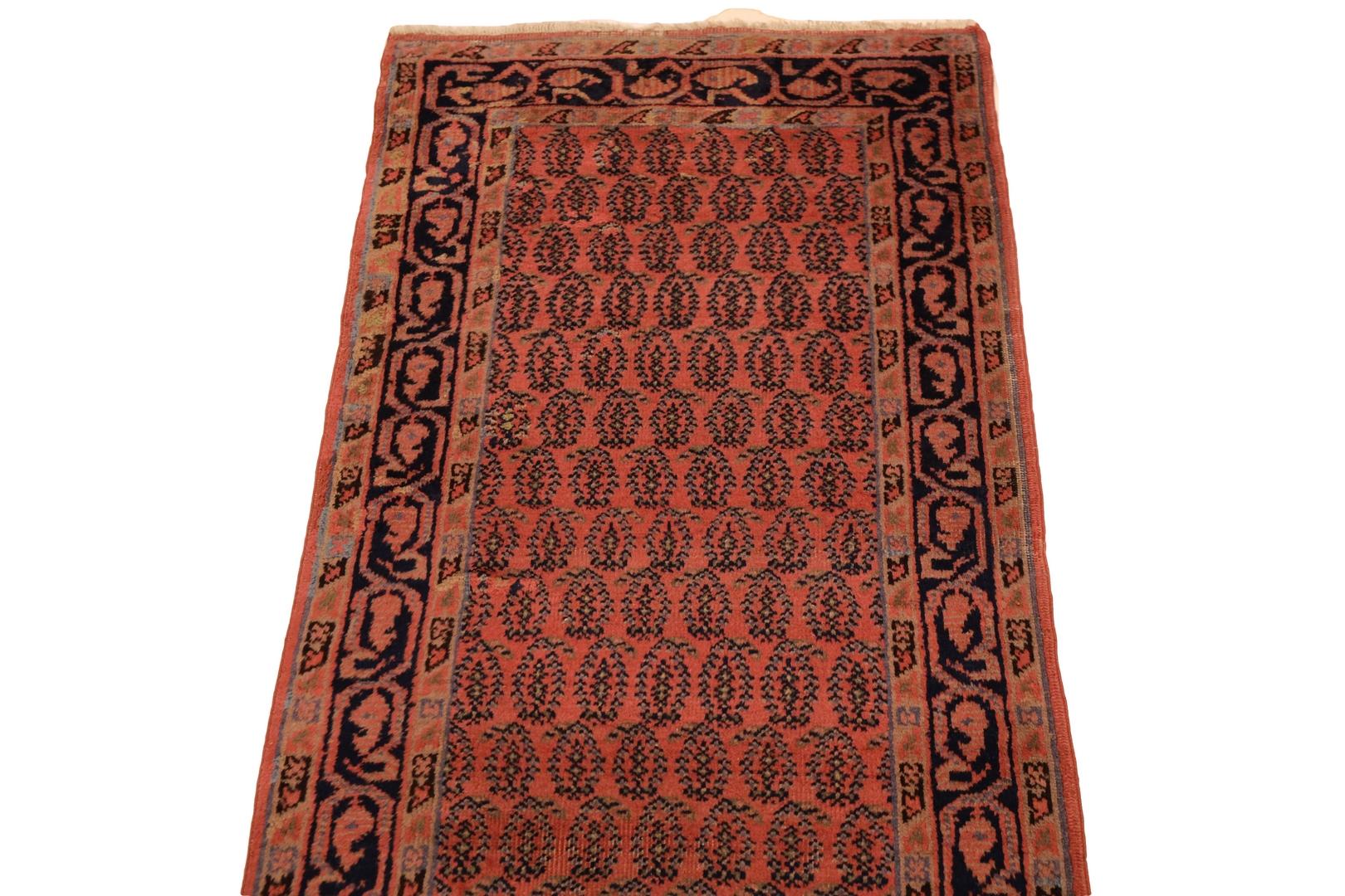 20ième siècle Tapis de couloir Sparta semi-ancien - 2'6