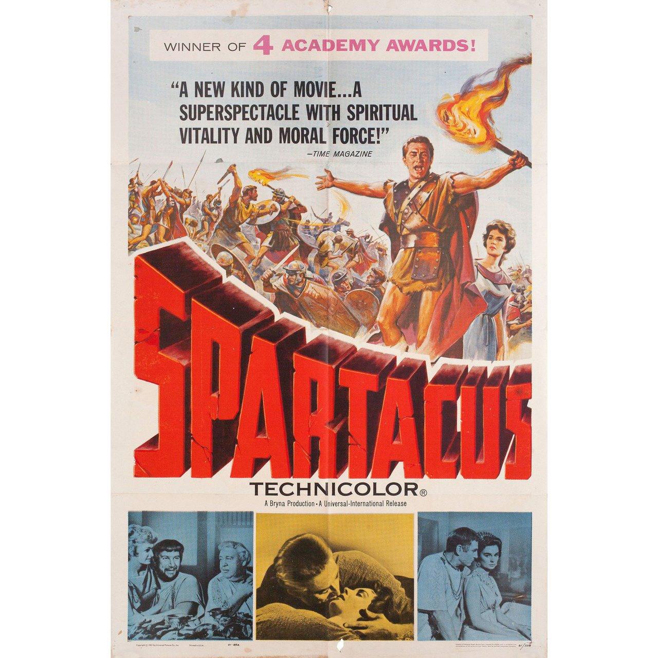 Spartacus 1961 U.S. One Sheet Film Poster In Distressed Condition In New York, NY