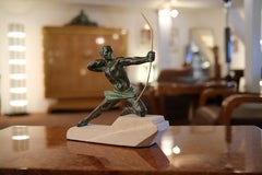 Spartiate by Max Le Verrier Spartan Archer Warrior Sculpture in Spelter