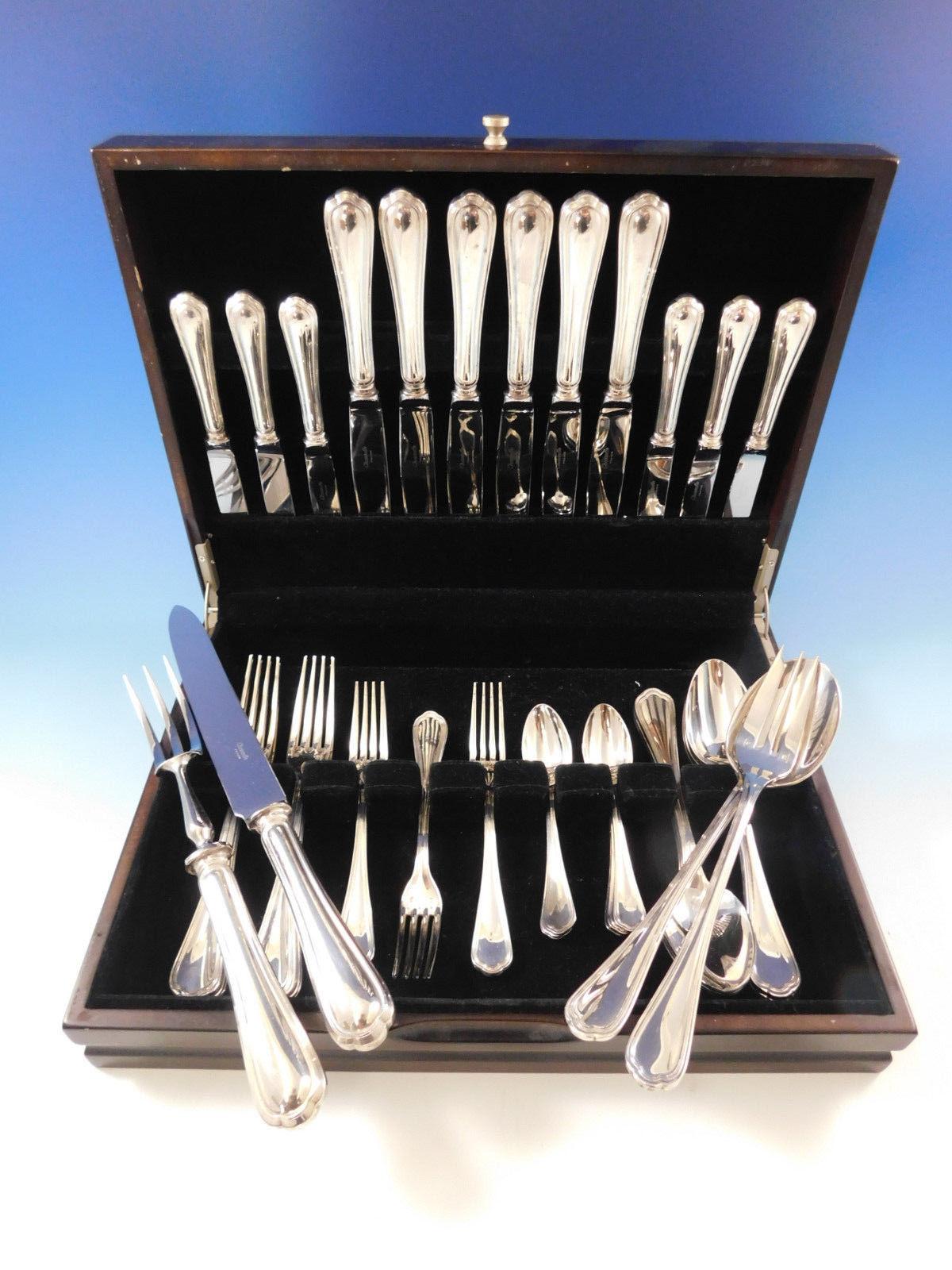 Exquisite Dinner size Spatours by Christofle France silver plated flatware set, 40 pieces. Great starter set! This set includes:

Six dinner size knives, 9 3/4