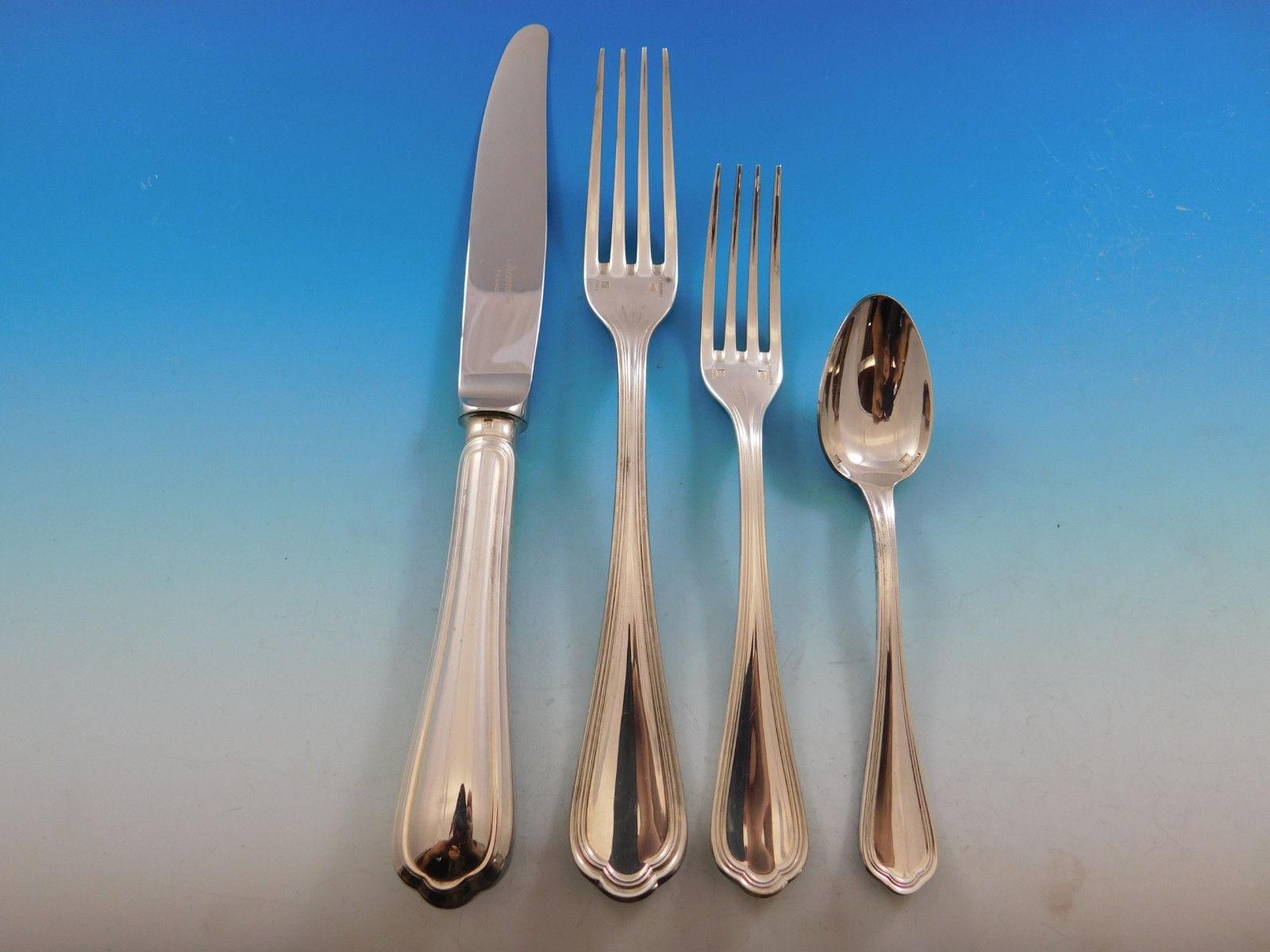Spatours by Christofle France Silver Plate Flatware Set Service 40 Pieces Dinner In Excellent Condition In Big Bend, WI