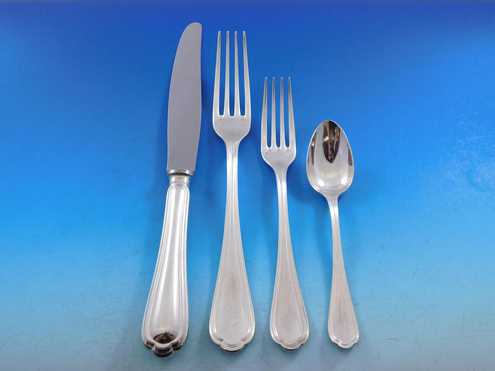 silver plated flatware service for 12