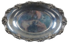 Spaulding & Co. Sterling Silber 925 Brottablett Repousse mit Wellenschliff 3399 168g