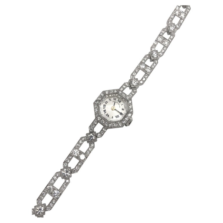 Spaulding Gorham Art Deco Ladies Platinum and Diamond Bracelet Watch ...