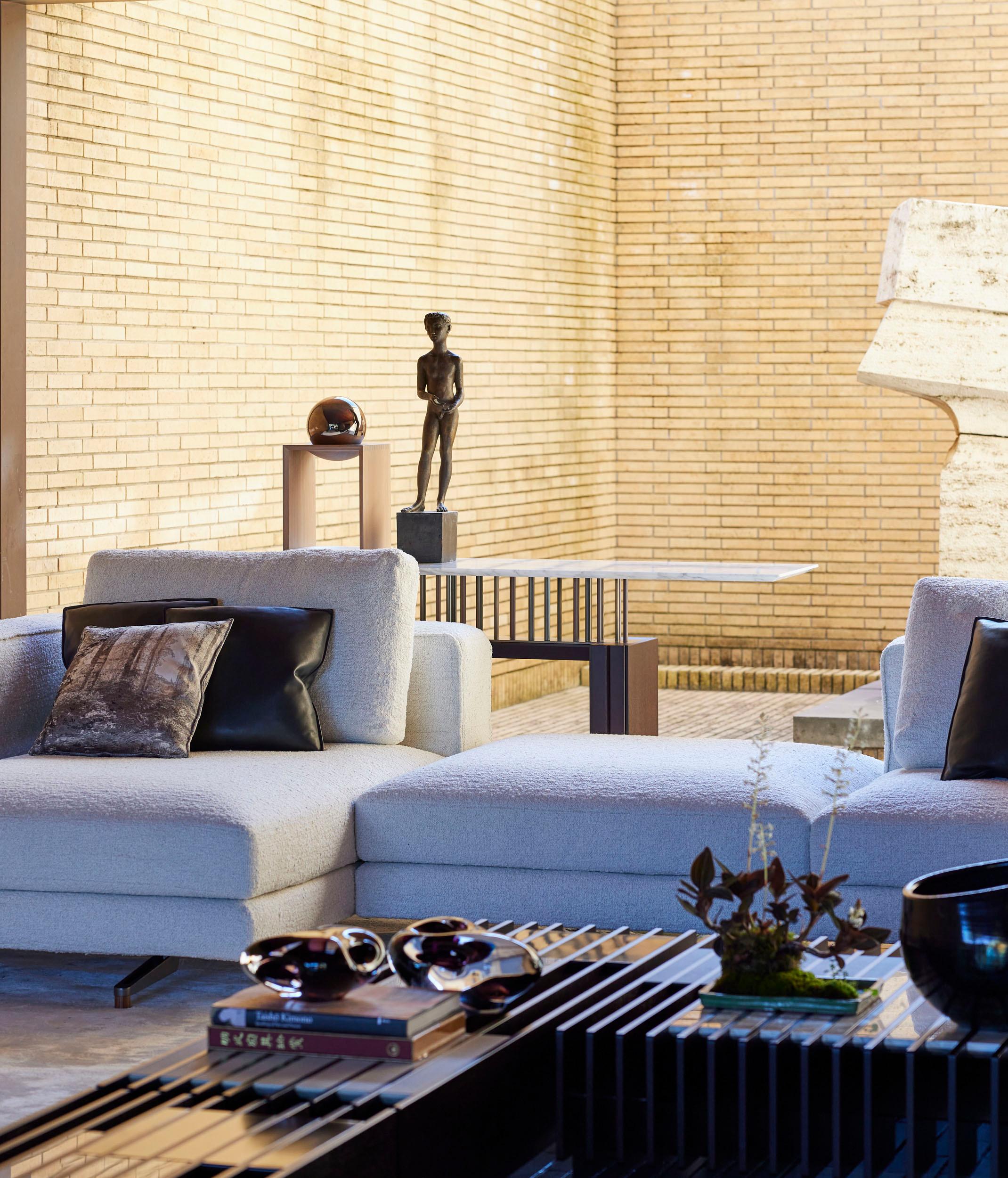 Lámpara de mesa Spazio tempo en nogal canaletto y mármol calacatta Contemporáneo en venta