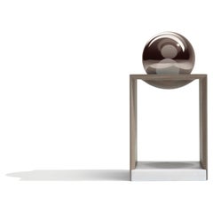 Spazio tempo table lamp in canaletto walnut and calacatta marble