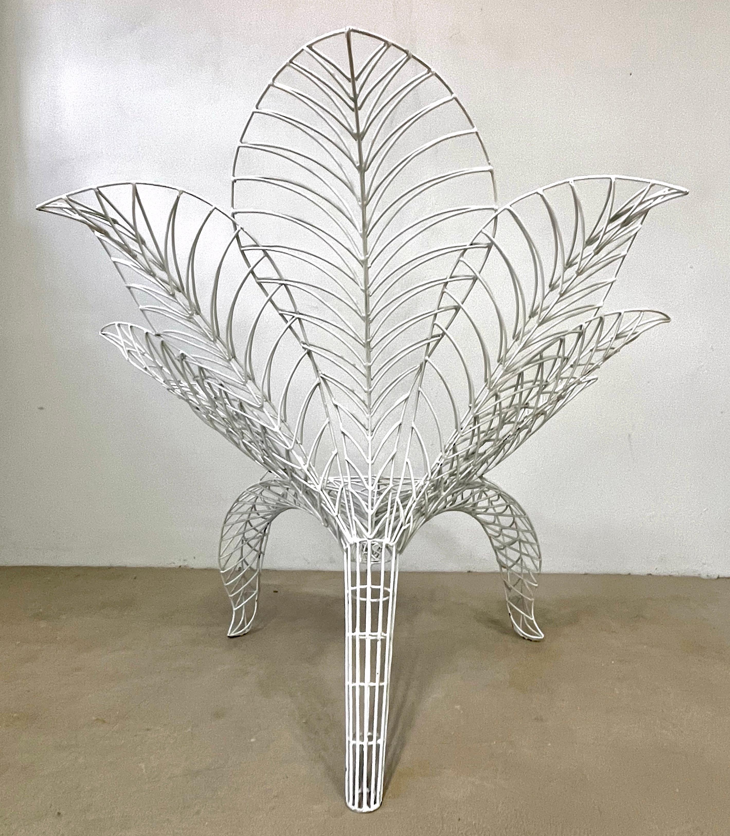 Spazzapan Italian Post-Modern Pop Art White Flower Metal Sculpture Armchair For Sale 6