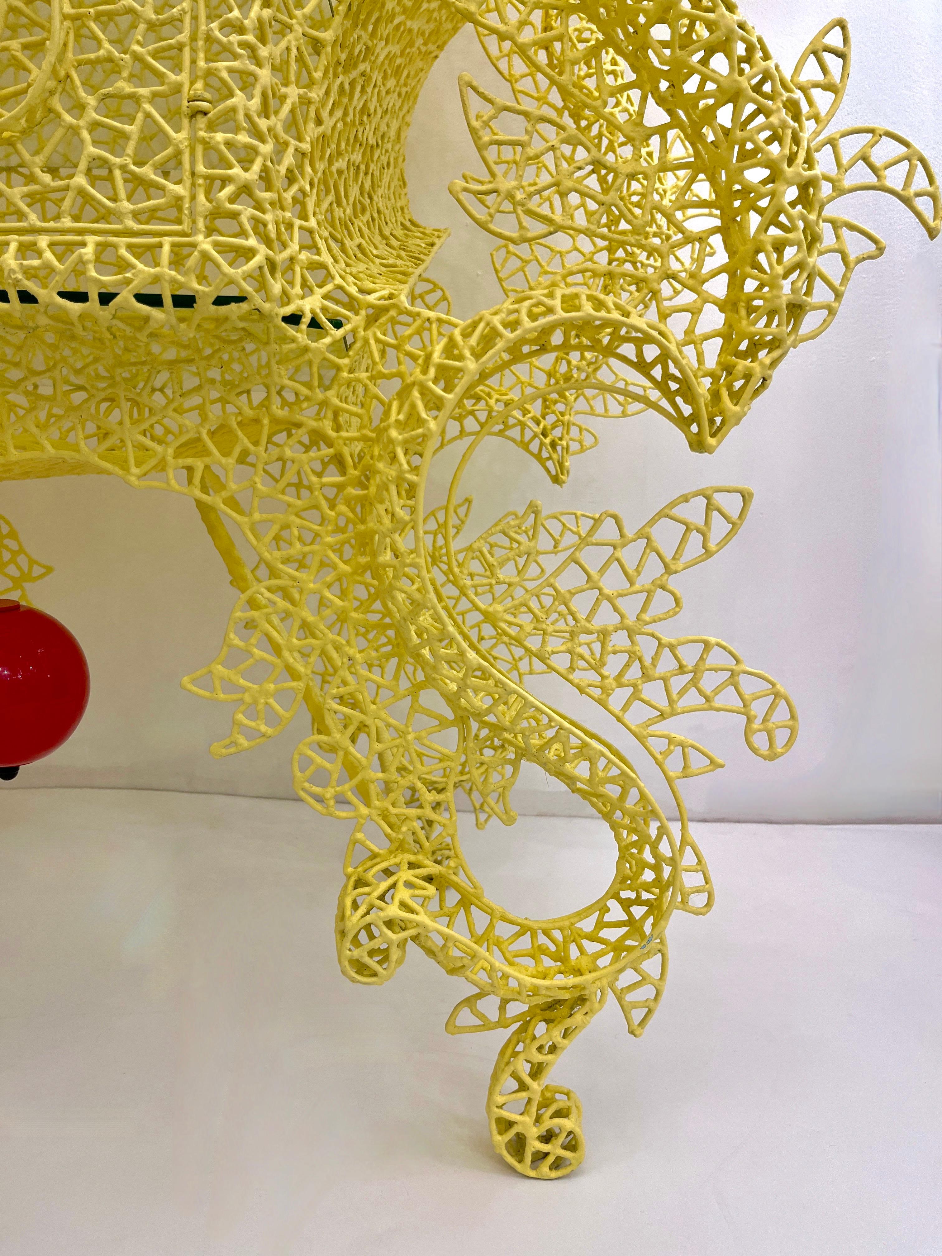 Spazzapan Gabinete de Escultura de Metal Art Pop Amarillo Barroco Italiano Posmoderno en venta 8