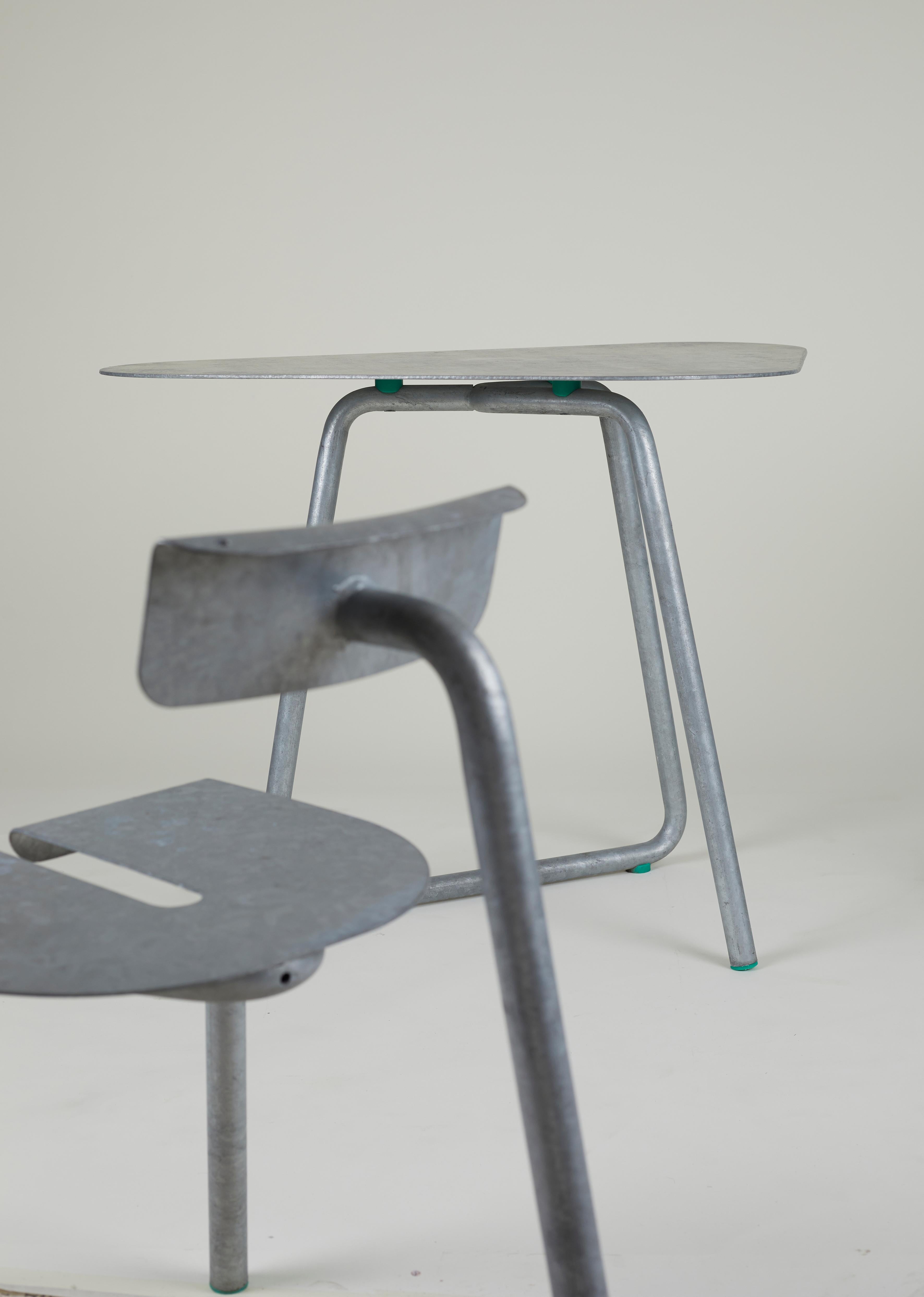 Belgian SPC Chairs by Thomas Serruys in galvanized steel 