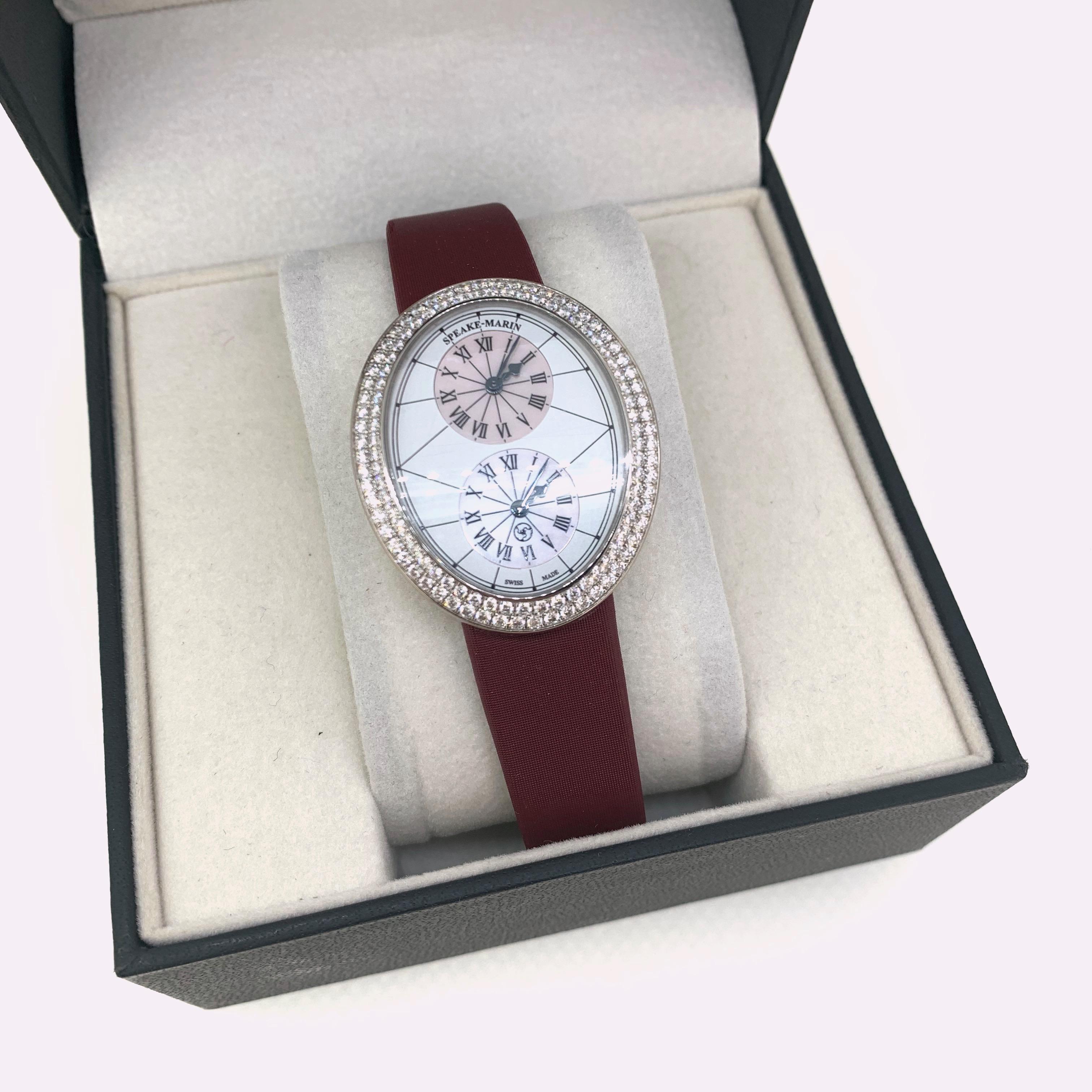 Speake-Marin Shenandoah Dual Timezone White Gold Women's Watch For Sale 3