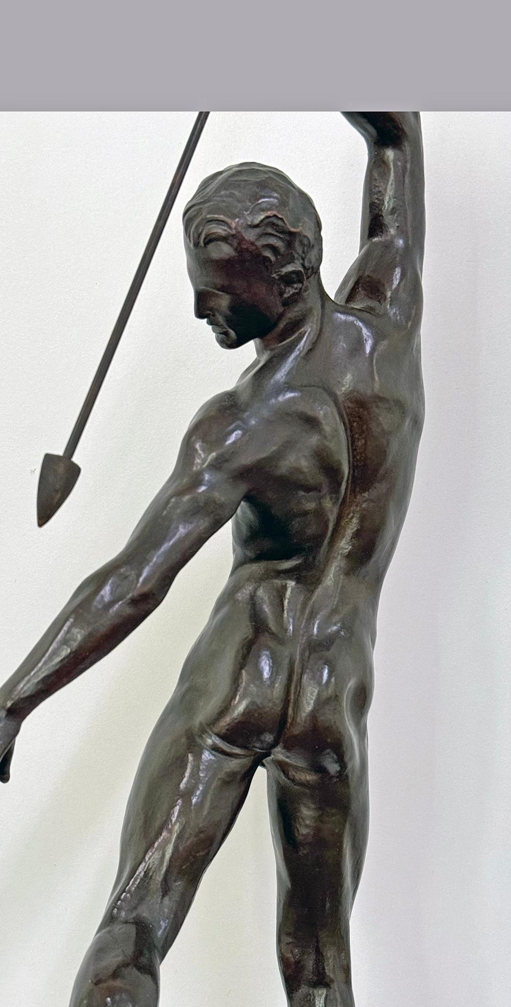 Américain « Danseuse de printemps », spectaculaire, bronze rare avec nu masculin de Brenda Putnam en vente