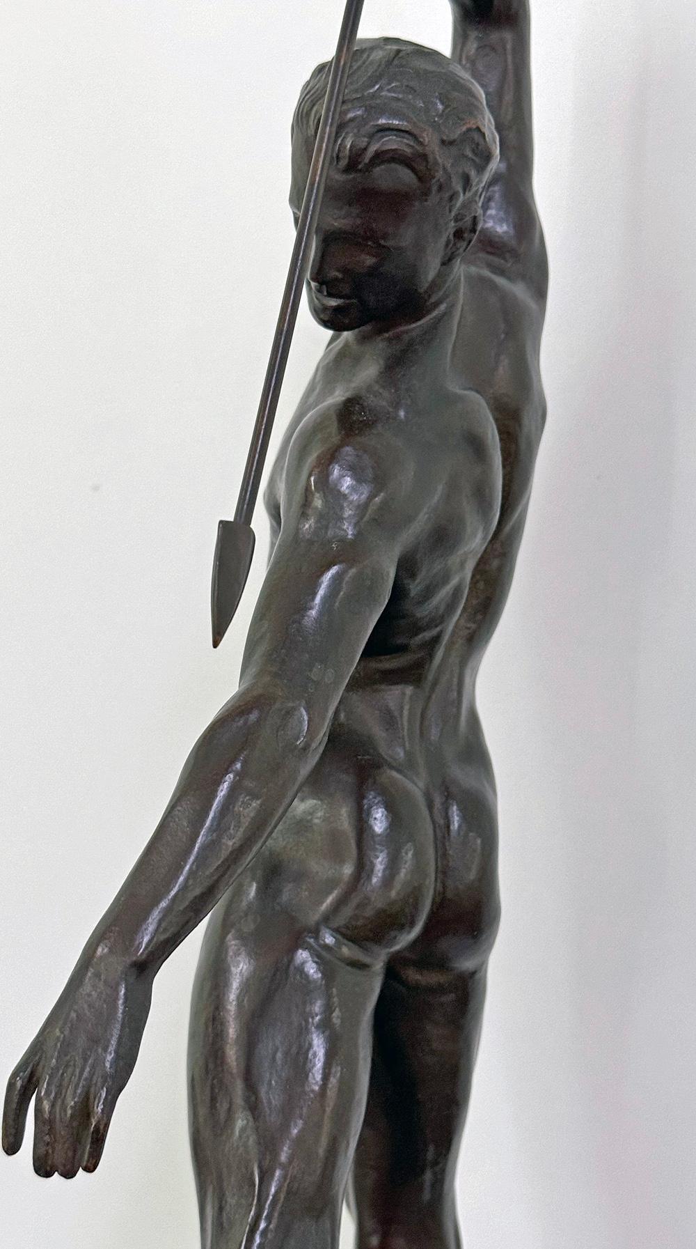 Début du 20ème siècle « Danseuse de printemps », spectaculaire, bronze rare avec nu masculin de Brenda Putnam en vente